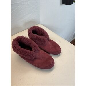 OVERLAND Australian Sheepskin Shearling Maroon Slippers Bootie Wmns 9-10 rubber
